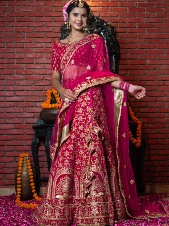 Engagement, Festive, Wedding Orange color Art Silk fabric Lehenga : 1752893